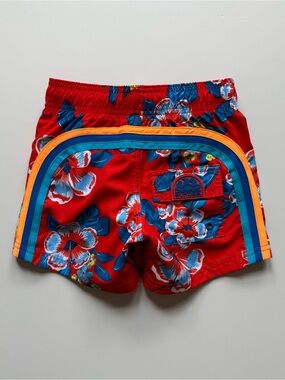 Sundek Boys REPREVE® Elasticized Waist Floral Print Swim Shorts, Cheek - Size 4